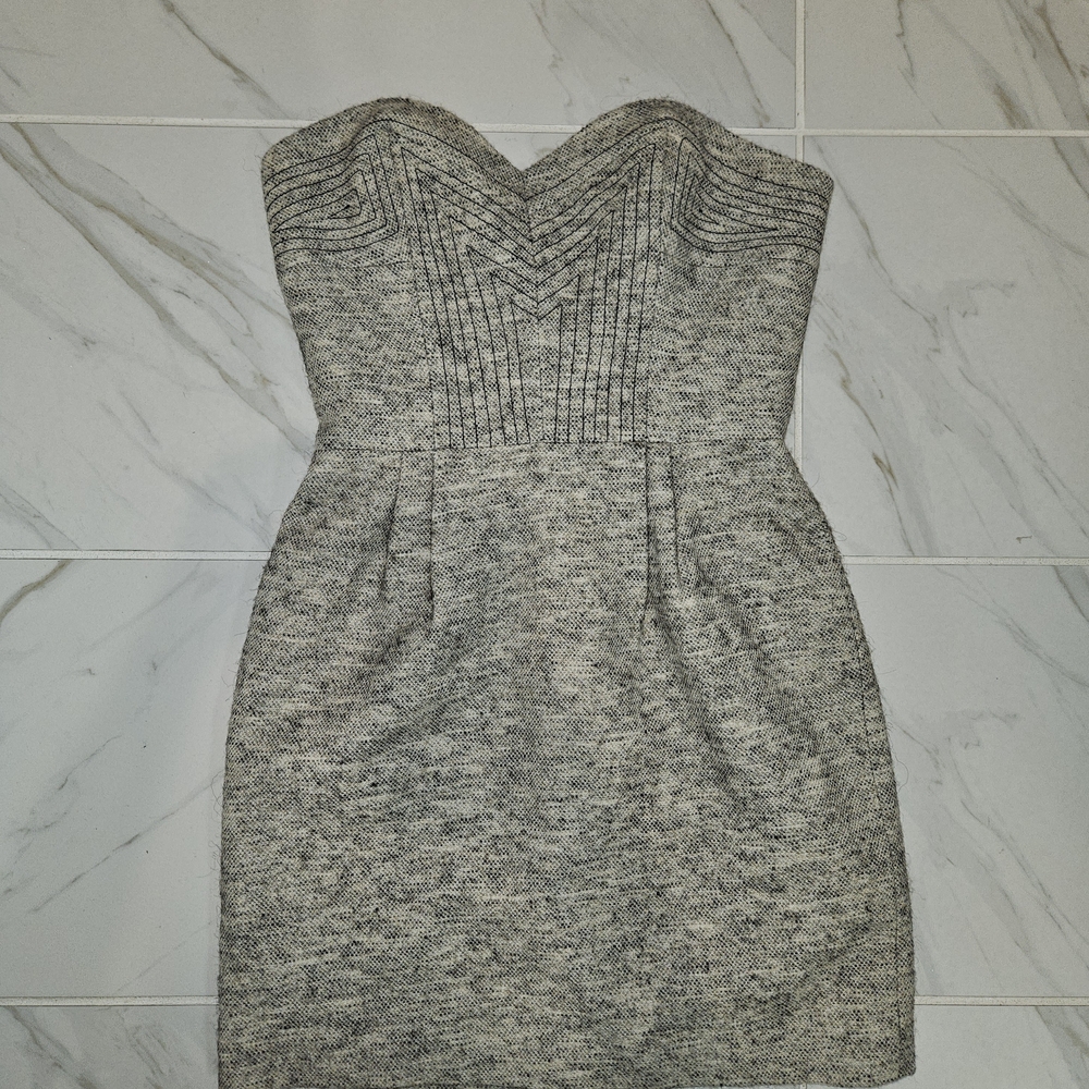 Rebecca Minkoff Textured Gray Strapless Dress